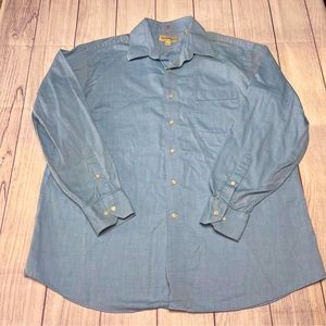 Tommy Bahama Button Up Shirt Adult Large 16 1/2 34-35 Blue Long Sleeve